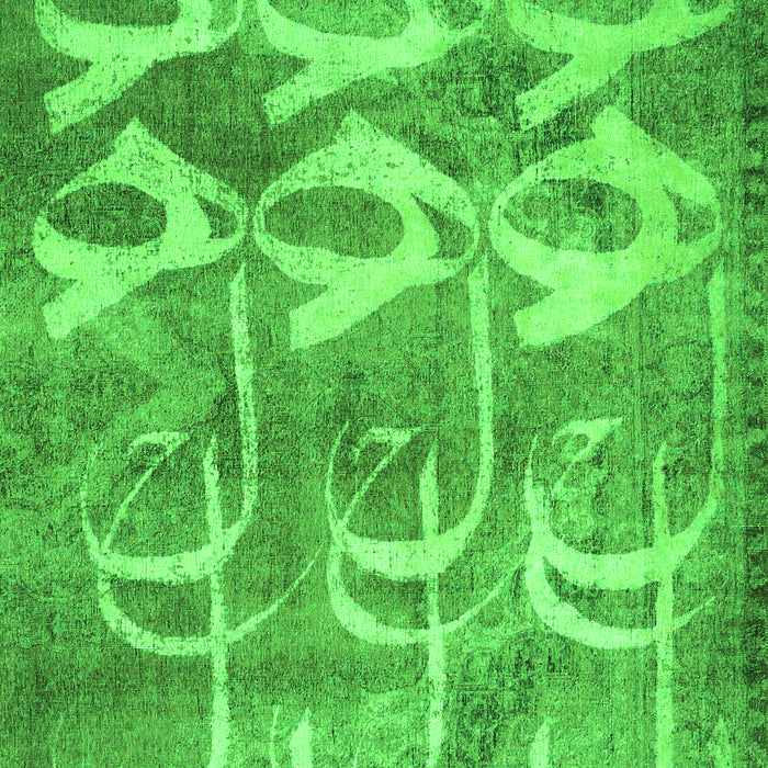 Serging Thickness of Machine Washable Abstract Green Contemporary Area Rugs, wshcon496grn