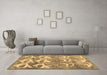 Machine Washable Abstract Brown Contemporary Rug in a Living Room,, wshcon496brn