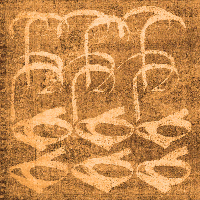 Serging Thickness of Abstract Orange Contemporary Rug, con496org