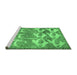 Sideview of Machine Washable Abstract Emerald Green Contemporary Area Rugs, wshcon496emgrn