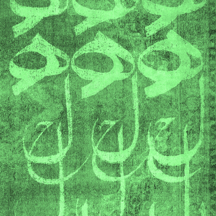 Machine Washable Abstract Emerald Green Contemporary Area Rugs, wshcon496emgrn