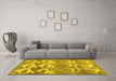 Machine Washable Abstract Yellow Contemporary Rug in a Living Room, wshcon496yw
