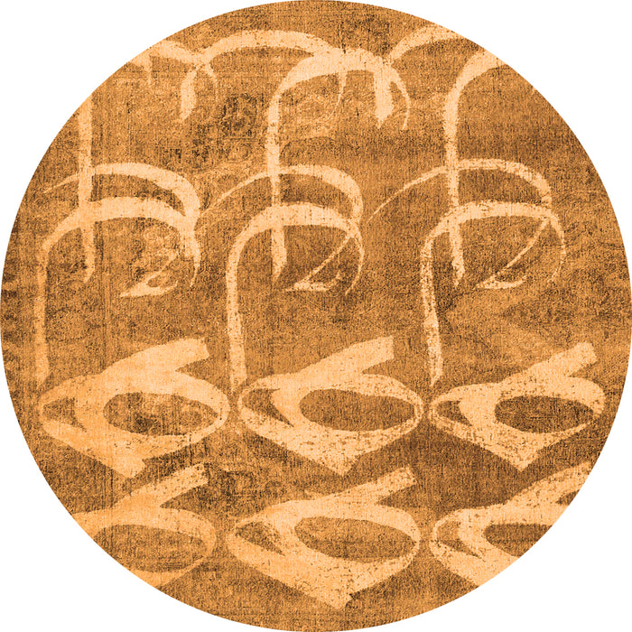 Square Abstract Orange Contemporary Rug, con496org