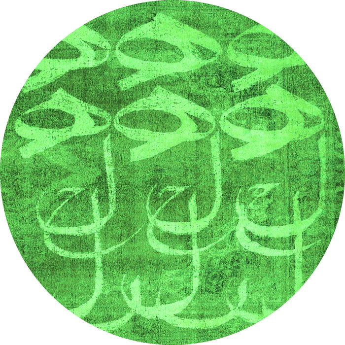 Machine Washable Abstract Green Contemporary Area Rugs, wshcon496grn