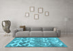 Machine Washable Abstract Light Blue Contemporary Rug in a Living Room, wshcon496lblu