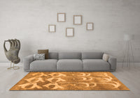 Machine Washable Abstract Orange Contemporary Rug, wshcon496org