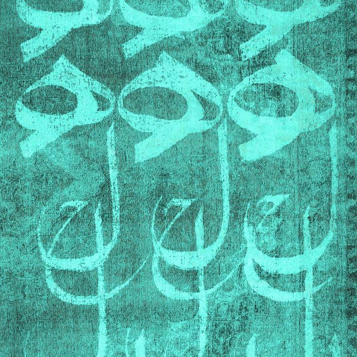 Abstract Turquoise Contemporary Rug, con496turq