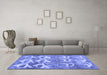 Machine Washable Abstract Blue Contemporary Rug in a Living Room, wshcon496blu