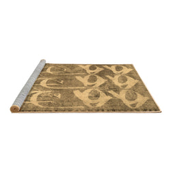 Sideview of Machine Washable Abstract Brown Contemporary Rug, wshcon496brn