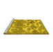 Sideview of Machine Washable Abstract Yellow Contemporary Rug, wshcon496yw