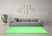 Machine Washable Abstract Emerald Green Contemporary Area Rugs in a Living Room,, wshcon497emgrn