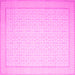 Square Abstract Pink Contemporary Rug, con497pnk