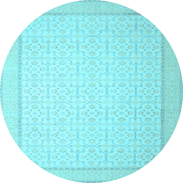 Round Machine Washable Abstract Light Blue Contemporary Rug, wshcon497lblu