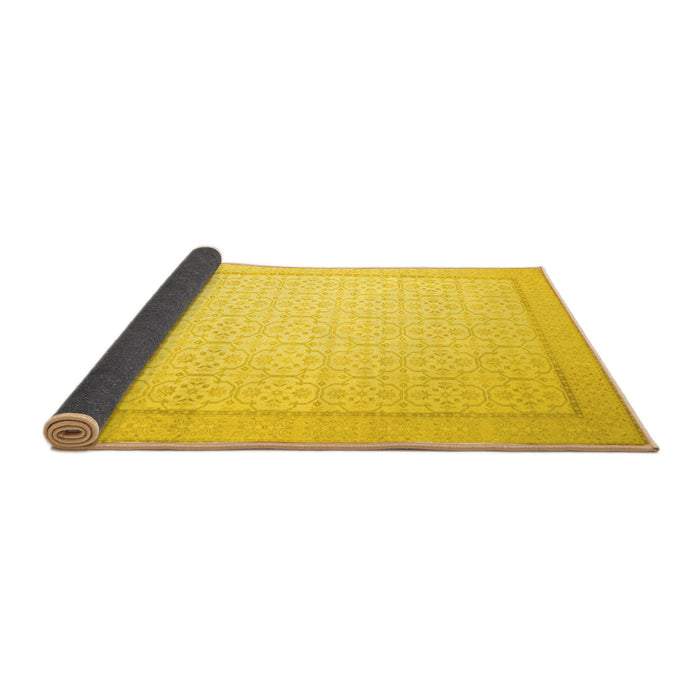 Sideview of Abstract Yellow Contemporary Rug, con497yw