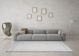 Machine Washable Abstract Gray Contemporary Rug in a Living Room,, wshcon497gry