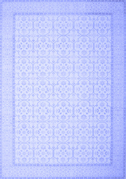 Abstract Blue Contemporary Rug, con497blu