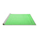 Sideview of Machine Washable Abstract Emerald Green Contemporary Area Rugs, wshcon497emgrn