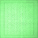 Square Abstract Emerald Green Contemporary Rug, con497emgrn