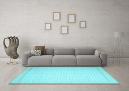 Machine Washable Abstract Light Blue Contemporary Rug in a Living Room, wshcon497lblu