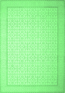 Abstract Emerald Green Contemporary Rug, con497emgrn