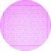 Round Abstract Purple Contemporary Rug, con497pur