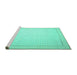 Sideview of Machine Washable Abstract Turquoise Contemporary Area Rugs, wshcon497turq