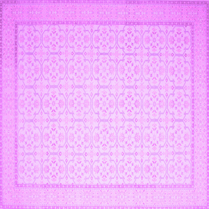 Square Machine Washable Abstract Purple Contemporary Area Rugs, wshcon497pur