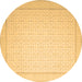 Round Abstract Brown Contemporary Rug, con497brn