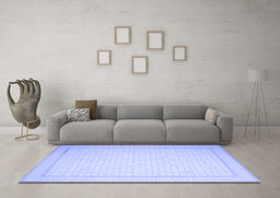 Machine Washable Abstract Blue Contemporary Rug in a Living Room, wshcon497blu
