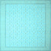 Square Abstract Light Blue Contemporary Rug, con497lblu