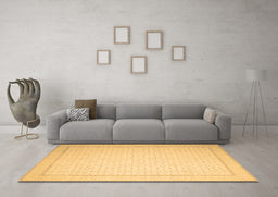Machine Washable Abstract Brown Contemporary Rug in a Living Room,, wshcon497brn