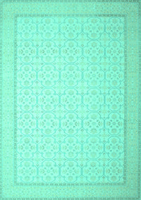 Abstract Turquoise Contemporary Rug, con497turq