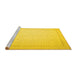 Sideview of Machine Washable Abstract Yellow Contemporary Rug, wshcon497yw