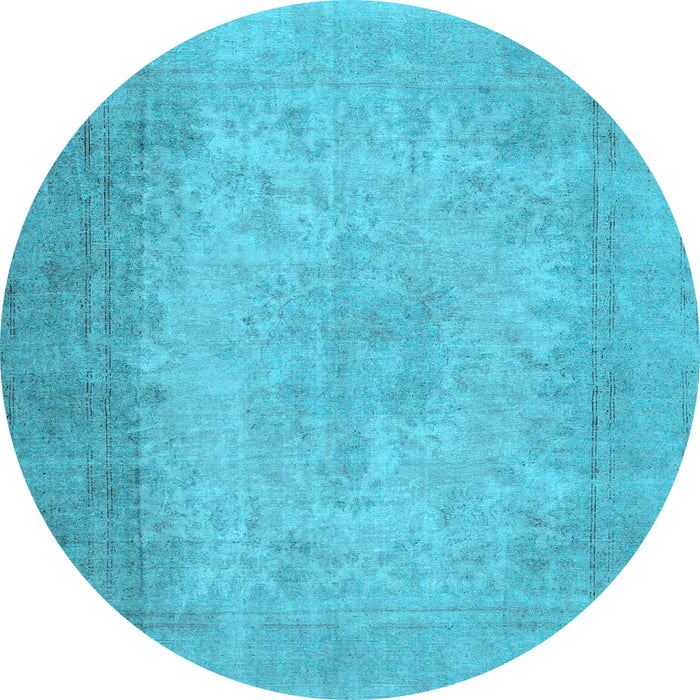 Round Machine Washable Abstract Light Blue Contemporary Rug, wshcon498lblu