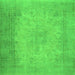 Serging Thickness of Abstract Green Contemporary Rug, con498grn