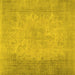 Square Abstract Yellow Contemporary Rug, con498yw