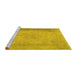 Sideview of Machine Washable Abstract Yellow Contemporary Rug, wshcon498yw