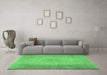 Machine Washable Abstract Emerald Green Contemporary Area Rugs in a Living Room,, wshcon498emgrn