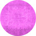 Round Abstract Pink Contemporary Rug, con498pnk