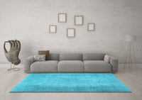 Machine Washable Abstract Light Blue Contemporary Rug, wshcon498lblu