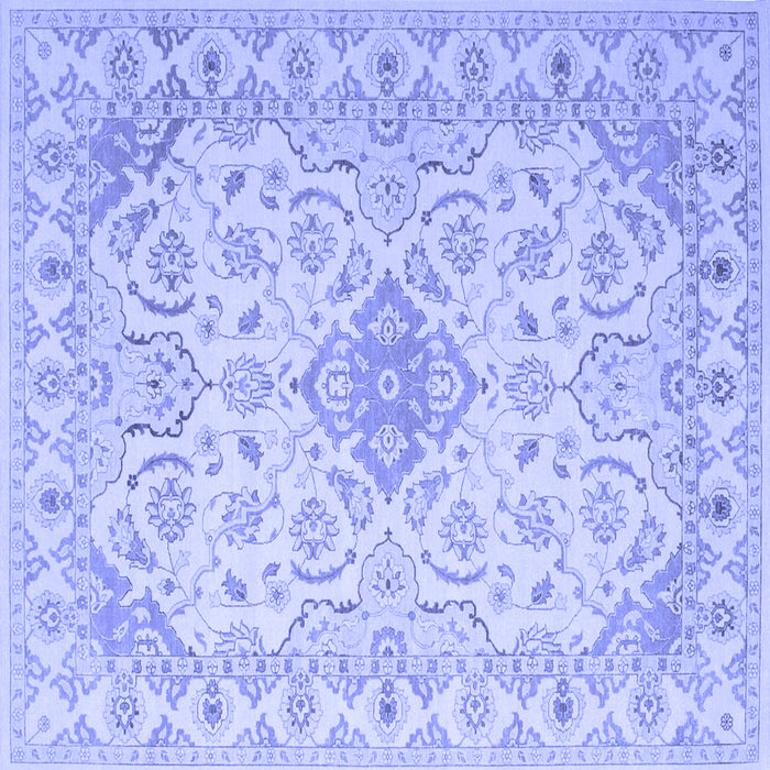 Square Abstract Blue Contemporary Rug, con499blu