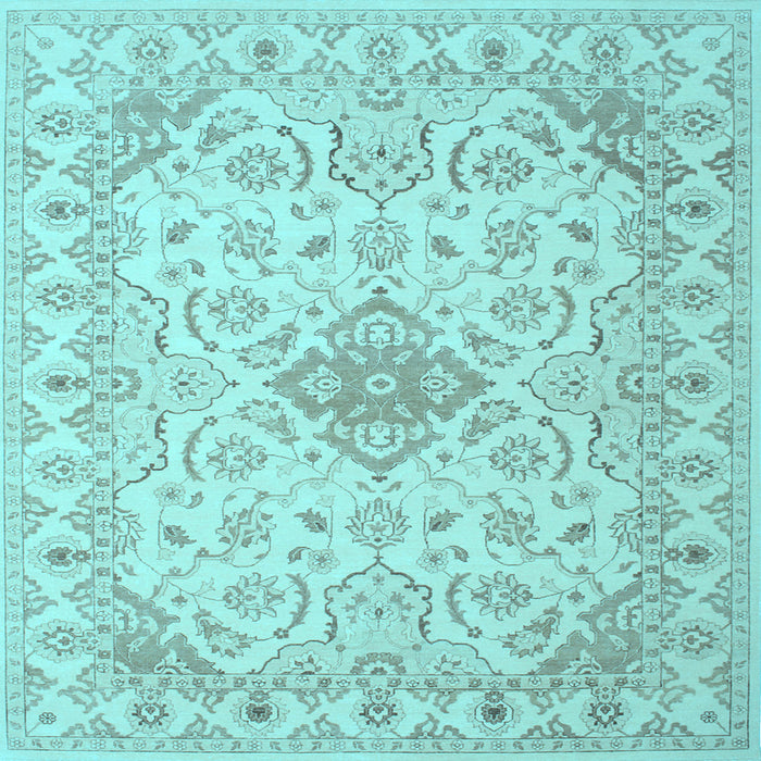 Square Abstract Light Blue Contemporary Rug, con499lblu