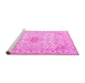 Sideview of Machine Washable Abstract Pink Contemporary Rug, wshcon499pnk