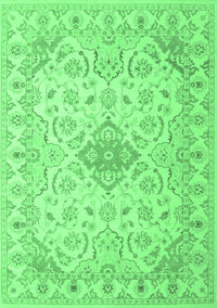 Abstract Emerald Green Contemporary Rug, con499emgrn