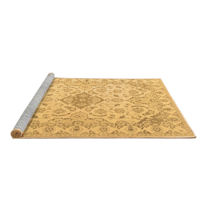 Sideview of Machine Washable Abstract Brown Contemporary Rug, wshcon499brn