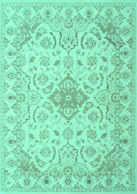 Abstract Turquoise Contemporary Rug, con499turq