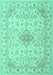 Abstract Turquoise Contemporary Rug, con499turq