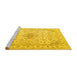 Sideview of Machine Washable Abstract Yellow Contemporary Rug, wshcon499yw