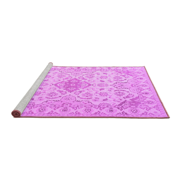 Sideview of Machine Washable Abstract Purple Contemporary Area Rugs, wshcon499pur