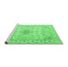 Sideview of Machine Washable Abstract Emerald Green Contemporary Area Rugs, wshcon499emgrn